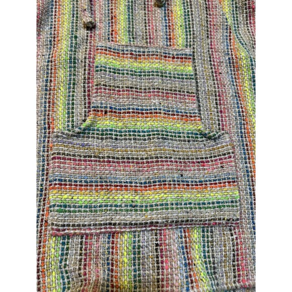 ARTESANIAS Acrylic BAJA SURF PONCHO HOODIE HOODED SWEATSHIRT JACKET Medium - Picture 10 of 16